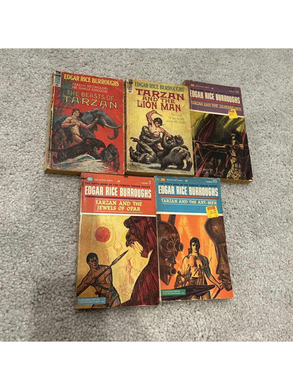 Edgar Rice Burroughs Tarzan Vintage Paperback Books Lot